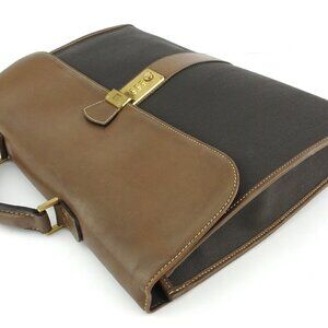 Dunhill Business bag Black brown gold Women Authentic secondhand